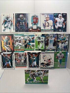Miami Dolphins vintage lot of 17 -Jason Taylor, Suh, Wake W/ T. Green Patch Card